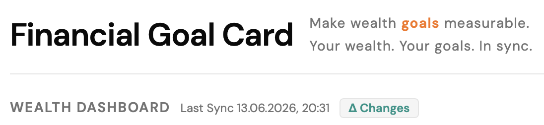 Financial Goal Card — make wealth goals measurable